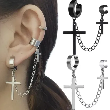 Imagen de producto de: Arete Cruz Plateado